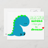 Cute Dinosaur RAWR Briefkaart (Voorkant / Achterkant)