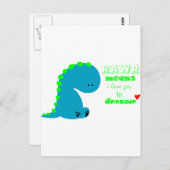 Cute Dinosaur RAWR Briefkaart (Voorkant / Achterkant)