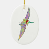 Cute Dinosaur Santa fly Keramisch Ornament (Voorkant)