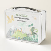 Cute Dinosaur School Metal Lunch Box (Achterkant)