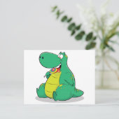 Cute dinosaur-snoep briefkaart (Staand voorkant)