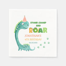Cute Dinosaur Stamp Chomp Brul Verjaardag