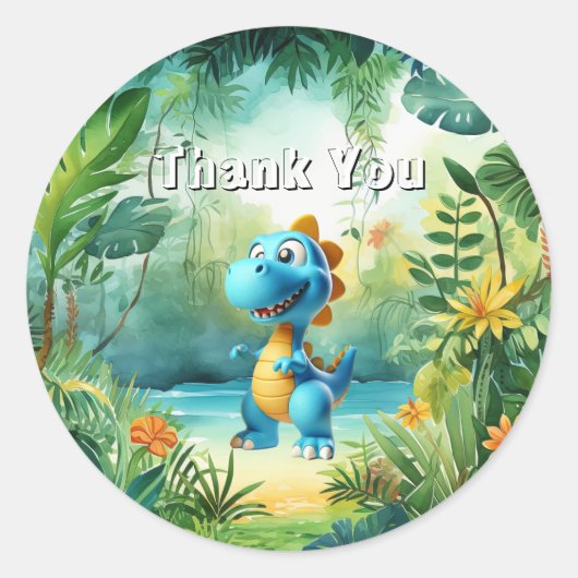 Cute Dinosaur Sticker (Voorkant)