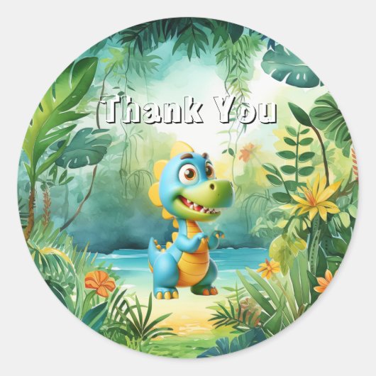 Cute Dinosaur Sticker (Voorkant)