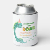 Cute Dinosaur Stomp Chomp Roar Birthday Blikjeskoeler (Blikje Voorkant)
