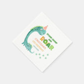 Cute Dinosaur Stomp Chomp Roar Birthday Servet (Hoek)