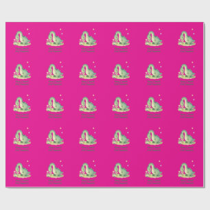 Cute Dinosaur Stop en Ruik de Bloemen Sticker Cadeaupapier