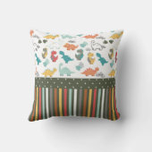 Cute Dinosaur Stripe Pattern Kinder Kussen (Achterkant)