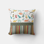 Cute Dinosaur Stripe Pattern Kinder Kussen (Voorkant)