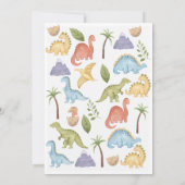 Cute Dinosaur Thème Anniversaire Invitation (Dos)