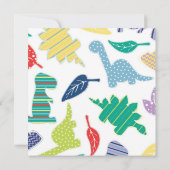 Cute Dinosaur Theme Kids Birthday Party Invitation Kaart (Achterkant)