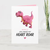 Cute Dinosaur Valentijnsdag Card Kaart (Voorkant)