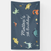 Cute Dinosaur Verjaardagsbanner Spandoek (Verticaal)