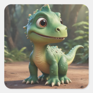 Cute Dinosaur Vierkante Sticker