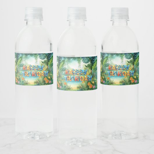 Cute Dinosaur Waterfles Etiket (Flessen)