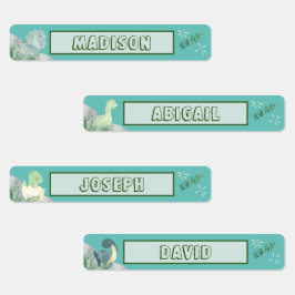 Cute Dinosaur Waterproof Name Set 2 Licht Blauwgro Labels