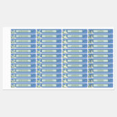 Cute Dinosaur Waterproof Name Set 2 Light Blue Labels (Vel)