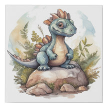 Cute Dinosaur Waterverf Art
