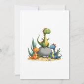Cute Dinosaur Waterverf Baby shower Bedankkaart (Achterkant)
