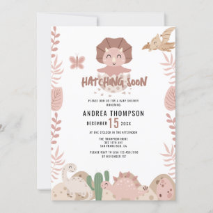 Cute Dinosaur Waterverf Baby shower Kaart
