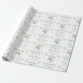 Cute Dinosaur Waterverf Baby shower Personalized Cadeaupapier (Uitgerold)