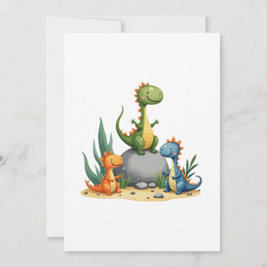 Cute Dinosaur Waterverf Hatching Soon Baby shower Kaart (Achterkant)