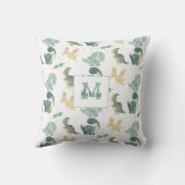 Cute Dinosaur Waterverf Pattern Kussen (Achterkant)