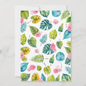 Cute Dinosaures Fille 1er Anniversaire Invitation (Dos)