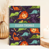 Cute dinosauriërs gepersonaliseerde aangepaste jon notitieboek