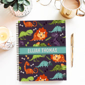Cute dinosauriërs gepersonaliseerde aangepaste jon notitieboek
