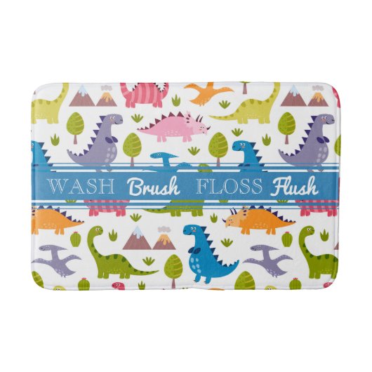 Cute Dinosaurs Bath Mat (Voorkant)