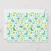 Cute Dinosaurs Boys Birthday Party Kaart (Achterkant)