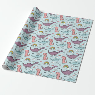 Cute Dinosaurs Cadeaupapier