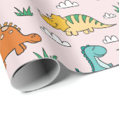 Cute Dinosaurs Cadeaupapier (Rol Hoek)