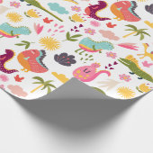 Cute Dinosaurs Cadeaupapier (Hoek)