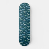 Cute Dinosaurs Dark Pattern Skateboard (Voorkant)