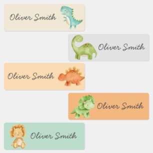 Cute Dinosaurs Day Care School Name Cloiling Labels
