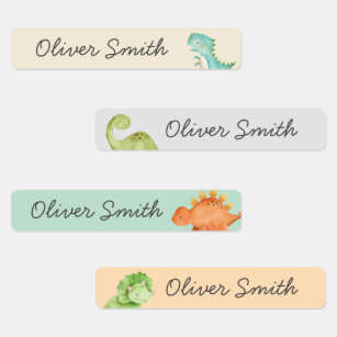 Cute Dinosaurs Day Care School Name Clothing Labels