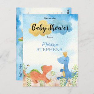 Cute Dinosaurs die Baby shower afspelen Briefkaart