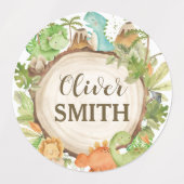 Cute Dinosaurs École Bouteille Étiquette (Design 2)