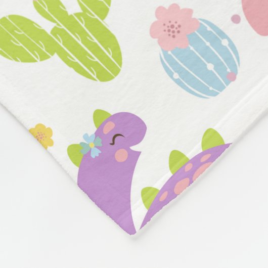 Cute Dinosaurs Fleece Deken (Hoek)