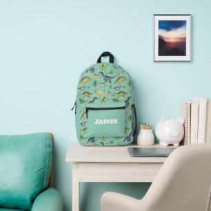 Cute Dinosaurs Green Waterverf Kinder Pattern Bedrukte Rugzak