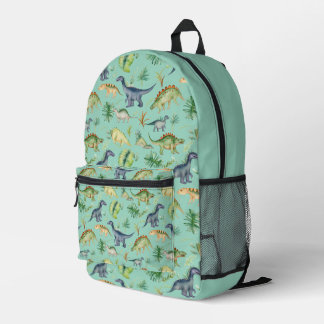 Cute Dinosaurs Green Waterverf Kinder Pattern Bedrukte Rugzak