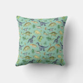 Cute Dinosaurs Green Waterverf Kinder Pattern Kussen (Achterkant)