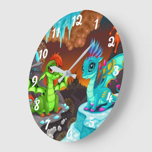 Cute Dinosaurs Grote Klok (Hoek)