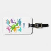 Cute Dinosaurs Kinder Gepersonaliseerd Bagagelabel (Voorkant horizontaal)