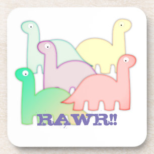 Cute Dinosaurs pastel kleurful Bier Onderzetter