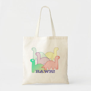 Cute Dinosaurs pastel kleurful Tote Bag