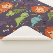 Cute Dinosaurs Pattern Boys Room Sherpa Deken (3/4)