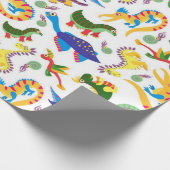 Cute Dinosaurs Pattern Cadeaupapier (Hoek)